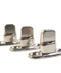Turn Button Fastener Set With Double Height Two-Hole Studs, 10 Piece Durable Brass Nickel Plated Hardware for DIY Projects, side view