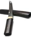 Hand Forged Japanese Tanto Short Sword 15 Inch Tempered T10 Steel With Full Tang Ebony Wood Sheath Bamboo Nail Accents