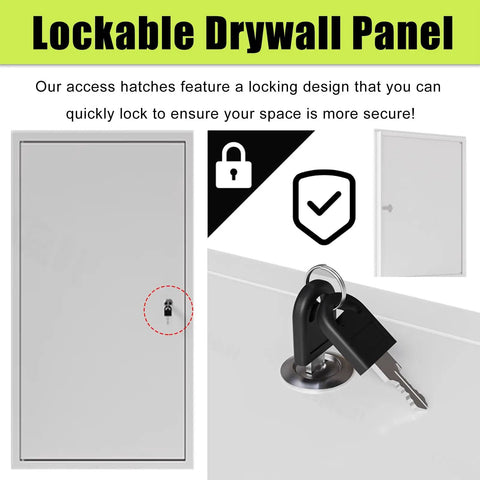 Heavy Duty Lockable Aluminum Drywall Access Panel With Flush Mount Service Door Black Finish featuring secure locking mechanism.