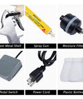 Portable Powder Coating System Paint Gun With Foot Switch PC03 5 Electrostatic Kit Red 110V components including spray gun