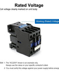 Three Pole AC Contactor CJX2 1210 With 24V AC Coil 3NO plus 1NO Auxiliary 660V three phase power, showing rated voltage marking