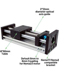Nema 23 Stepper Motor Plus Dm556 Driver Linear Rail Ball Screw Sliding Table Stage With 50 To 300 Mm Stroke, 50x80mm table design.