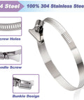 Hose clamp, adjustable 1–2 in diameter, stainless steel with thumb screw, 10-pack for automotive use