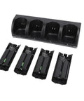 Four Remote Controller Charger Dock With 2800mAh Rechargeable Batteries, Ultra Fast Charging Station For Four Remotes, No More Battery Swaps, Easy Docking, Black.