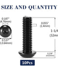 Built Tough 5/16 X 1 1/4 Inch Button Head Socket Cap Bolts 304 Stainless Steel 18-8 Grade detailed sizes 10 piece set