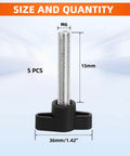 Beefy Black Z Type Thumb Screws 5 Pack M6 x 15mm Plastic Head T Shaped Wing Knobs For Mechanical Assemblies Carbon Steel Insulated Durable Quick Adjust Knobs, showing detailed size and quantity description, including 36mm width and M6 thread dimensions.