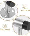 Heavy Duty Zinc Alloy Door Stopper for Bedroom and Balcony Doors Quiet Windproof Design with Rubber Head close-up view