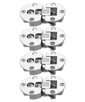 Adjustable 90 Degree Hidden Concealed Cabinet Door Hinges Set For Flush Mount Kitchen Cupboard Doors And Tables, five hinges displayed