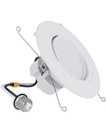 Upgrade Your Home With This Six Inch Led Recessed Lighting Retrofit Kit Featuring A Smooth Gimbal Trim with white trim, E26 base, and mounting springs.