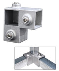 Heavy Duty Three Way Elbow Pipe Connector For Industrial Shelving And Fence Rails Made Of Super Strong Aluminum Alloy for secure fittings.