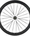 Front view of Carbon Fiber 700C Wheelset U Shape 50mm Deep Rim Clincher For Road Bikes Shimano 8 9 10 11 Speed Cassette Body V Brake Compatible