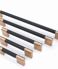 Ten Pack Knurled Cabinet Handles Center To Center Five Inch Black And Champagne Copper Kitchen Cabinet Hardware displayed in varying sizes.