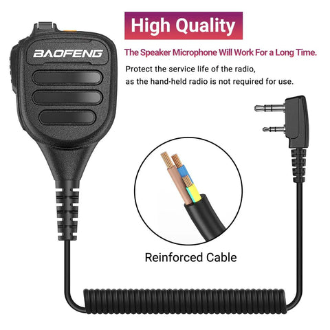 Beefy Handheld Ham Radio Microphone With IP54 Waterproof Rugged Speaker Mic, reinforced cable, and volume control
