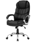 Ergonomic High Back Office Chair With Lumbar Support, Adjustable Desk Chair In PU Leather, Swivel Task Chair With Armrests