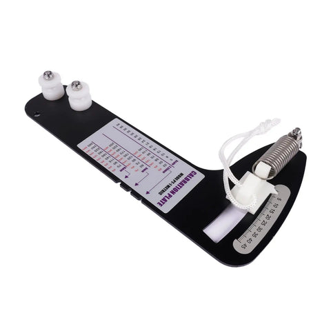 Analog Tension Gauge For Sailboat Rigging And Wire Rope, Fits 2.5, 3 And 4 Mm Cables, High Precision Dial Readout In Kilograms, Real Time Tension, Five Percent Accuracy, Perfect For Tuning Rigging And Boosting Sail Performance. black metal rigging tension gauge with spring and cable guides