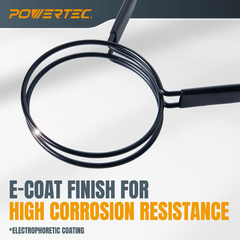 Heavy Duty Four Inch Double Loop Quick Release Hose Clamps For Dust Collectors And Dryer Vents close-up of corrosion-resistant finish.