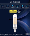 Vintage E12 LED Bulb 60W Equivalent Dimmable Tubular Filament, 2700K Warm White, 500 Lumens, Clear Glass Edison Filament Bulb, 5W, UL Listed