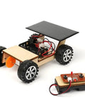 Solar Powered Car V300 Wooden STEM Kit With Wireless Remote Control Hybrid Solar And Battery Power Hands On Motor Toy Gift