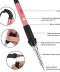60W Soldering Iron Kit With 5 Interchangeable Tips And 10 In 1 Adjustable Temperature Soldering Tool For Electronics Repair Fast Heat 110V showing detailed features.