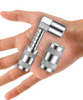 90 Degree Grease Gun Adapter For Tight Spaces, 3 Jaw Coupler To Reach Hard To Access Fittings, No Sweat Quick Connect, hand holding