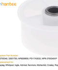 Legit Heavy Duty Dryer Idler Pulley Wheel Bearing Replaces Wp6 3700340 And Ap6009859, white plastic pulley with metal center.