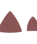 Two triangular sanding pads from Pro Grade 115 Piece Oscillating Tool Blades Set For Woodworking Metal Cutting And Home Renovation Multitool Kit
