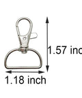 Legit Heavy Duty Swivel Hook Clasps 40 Piece Kit 1 Inch D Ring Connectors For Lanyards Bags And Craft Projects Solid Metal build with measurements 1.18x1.57 inches.