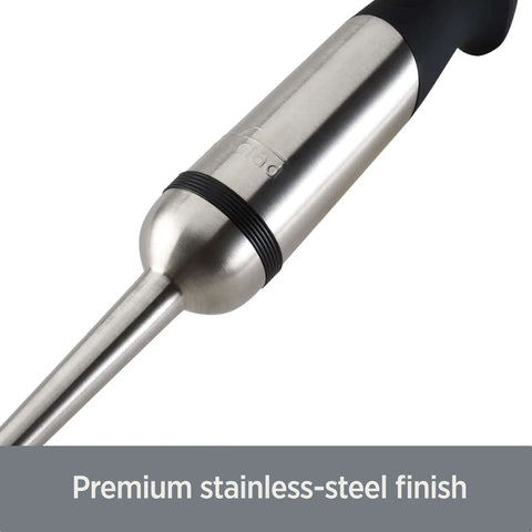 Heavy Duty Stainless Steel Immersion Blender With Kickass 600 Watt Motor And Turbo Switch showing premium stainless-steel finish
