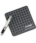 6 Piece Hollow Hole Punch Set With Free Cutting Mat for DIY leather, fabric, and craft projects, shown with tool on mat.