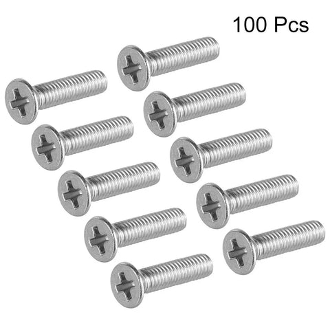 Pro Level M3 X12mm Flat Head Machine Screws With Phillips Cross Drive 304 Stainless Steel Hardware For No Hassle Projects Heavy Duty Fasteners And Rock Solid Bolts In A Sweet 100 Piece Box