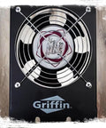 Top view of UltraQuiet Edition 3U Rackmount Cooling Fan System With Triple Exhaust Fans, steel frame and brand logo visible.
