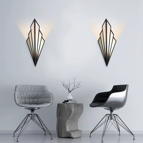 Fan Shaped Retro Wall Light Sconce With Linen Fabric Shade Art Deco Iron Body E14 Holder Black Finish Modern Living Room Decor