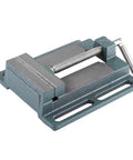 Fabater 4 Inch Drill Press Vise Heavy Duty Milling Vice Cast Iron Machinist Workholding Tool For Drilling And Routing Smooth Precision Clamping, side view.