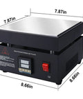 Digital LED Soldering Hot Plate 110V 850W Preheating Station for PCB SMD Rework Lab with aluminum plate, front view