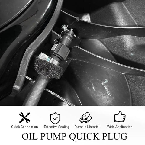 Solid 2 Pack Nylon Fuel Line Quick Connector, Straight Push On Fitting Quick Release Adapter, installed on an oil pump.