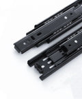 Two Pack 5 Inch Black Steel Side Mount Ball Bearing Soft Close Drawer Slides With Full Extension Quiet Operation And Zinc Plated Finish