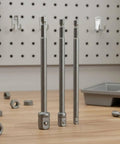 Bothyi Heavy Duty Steel Socket Adapter Converter Reducer Extension Kit with three extension bars on workshop bench