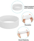 Elastic Sublimation Tumbler Holder Ring Bands 12 Pcs Silicone Heat Resistant Wrap Rings for 20 oz Tumblers, white, reusable.