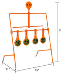Auto Reset Steel Target For.22 Caliber Rimfire Handguns And Rifles Neon Orange 16 By 11 By 22 Inches with four steel plates