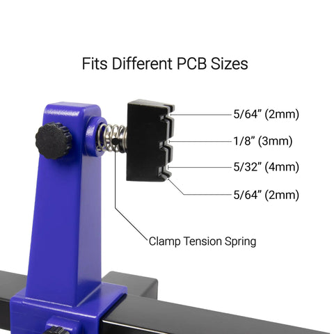 Adjustable Circuit Board Clamping Kit For Soldering And Repairs with wide clamp range and tension spring for PCB sizes