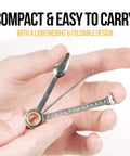 3-in-1 pipe tool cleaner, stainless steel; compact hand-held reamer, tamper, poker (front view)