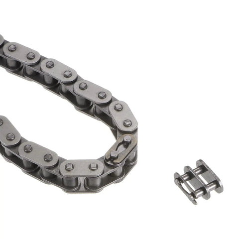 Beefy Heavy Duty Roller Chain Three Eighth Inch Pitch With Six Point Three Five Millimeter Rollers Five Feet Long One Hundred Sixty Links Carbon Steel Industrial Drive Chain