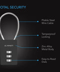 Heavy Duty 3 Digit Padlock Set With Steel Wire Cable For Grow Tents Greenhouses And Sheds Zinc Alloy Lock Built Tough