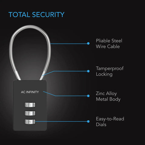 Heavy Duty 3 Digit Padlock Set With Steel Wire Cable For Grow Tents Greenhouses And Sheds Zinc Alloy Lock Built Tough