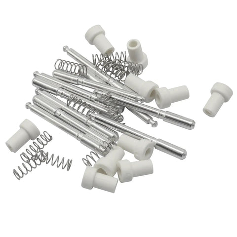 Premium White Window Screen Plunger Latches 10 Pack Rock Solid Aluminum Spring Hooks for tight spaces and repairs.
