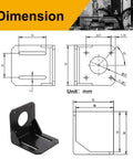 Nema 17 Stepper Motor Mounting Bracket Kit for 42mm Motors Crafted in Alloy Steel L Shape Fixed Seat with M3 Screws for technical dimensions