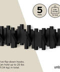 Sticks Wall Mounted Coat Rack With Five Retractable Pegs For Entryway Bedroom Or Office A Modern Space Saving Storage Organizer