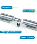 heavy duty weld-on gate hinges with grease fitting and ball bearing for smooth rotation
