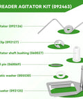 Diagram of Fertilizer Spreader Agitator Kit For Lesco 80/50lb Push Spreaders DIY Ready Complete Repair Kit components