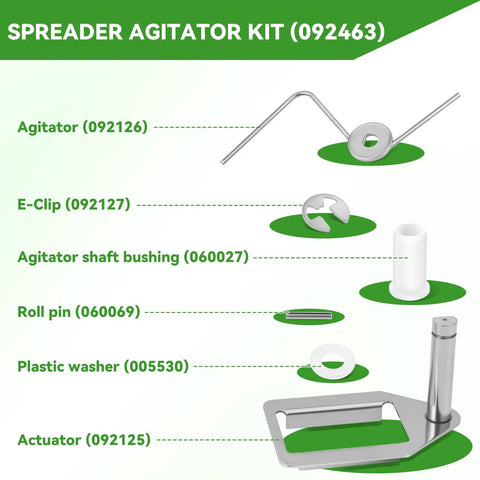Diagram of Fertilizer Spreader Agitator Kit For Lesco 80/50lb Push Spreaders DIY Ready Complete Repair Kit components
